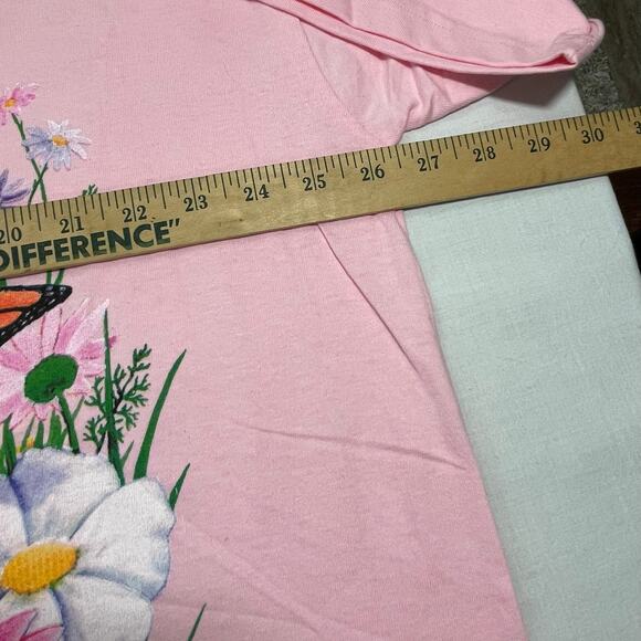 VTG 90s Kittens Flowers Night Gown T-Shirt size XL Pink Creative Concepts - Picture 6 of 7